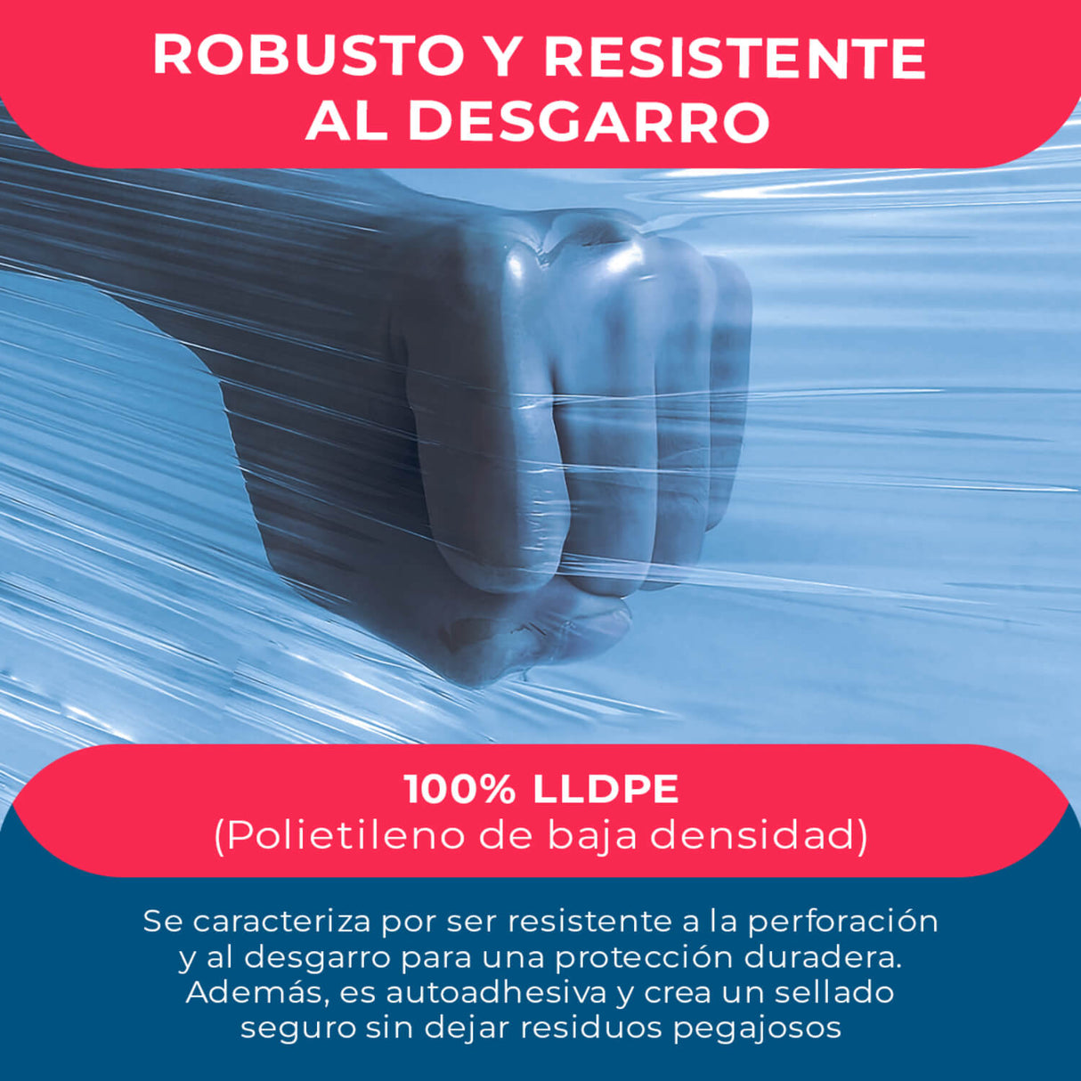 Film Stretch 1,7Kg 350m Azul Pack Mayorista - 6 uds