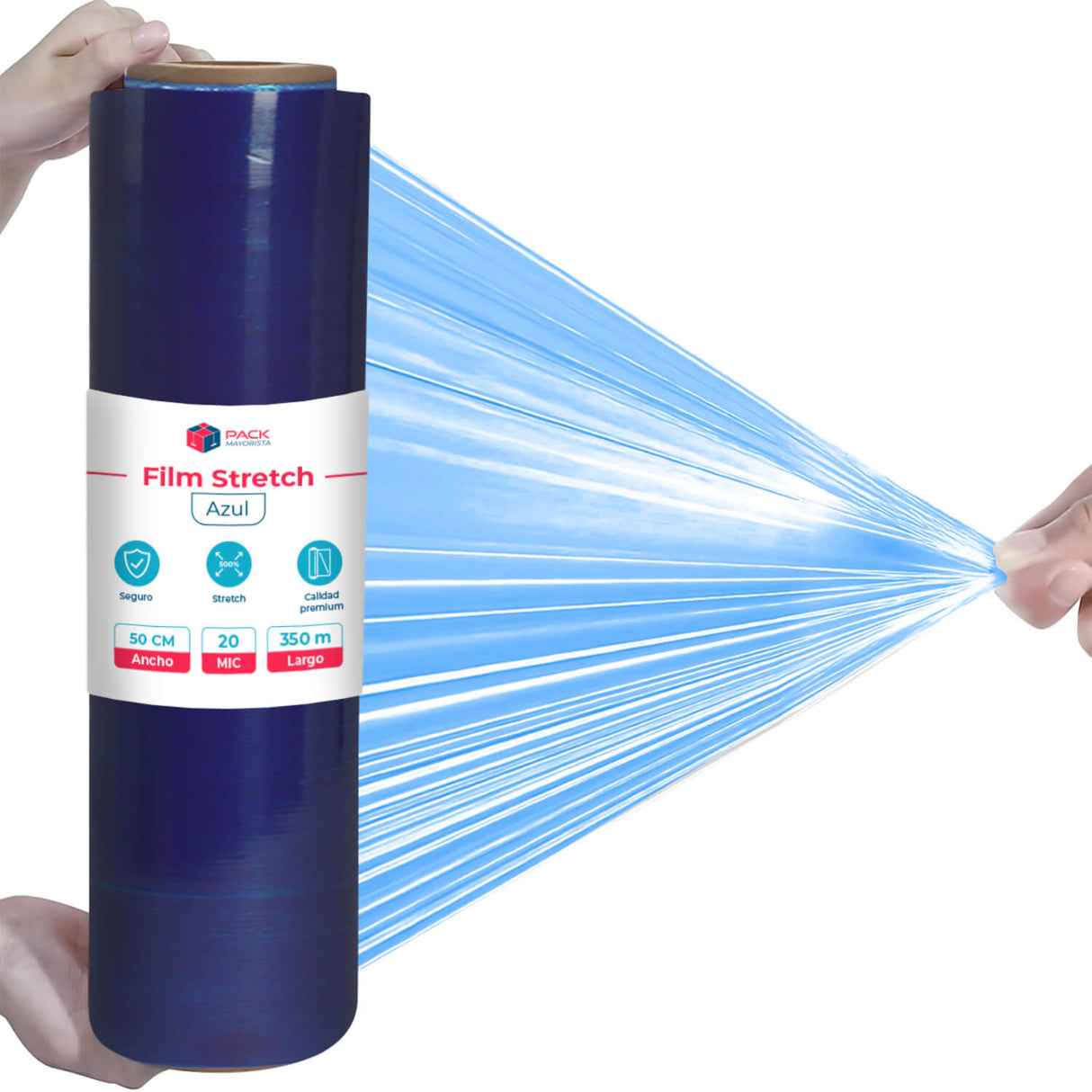Film Stretch 1,7Kg 350m Azul Pack Mayorista - 6 uds