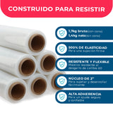 Film Stretch 1,7Kg 350m Blanco Pack Mayorista - 6 uds